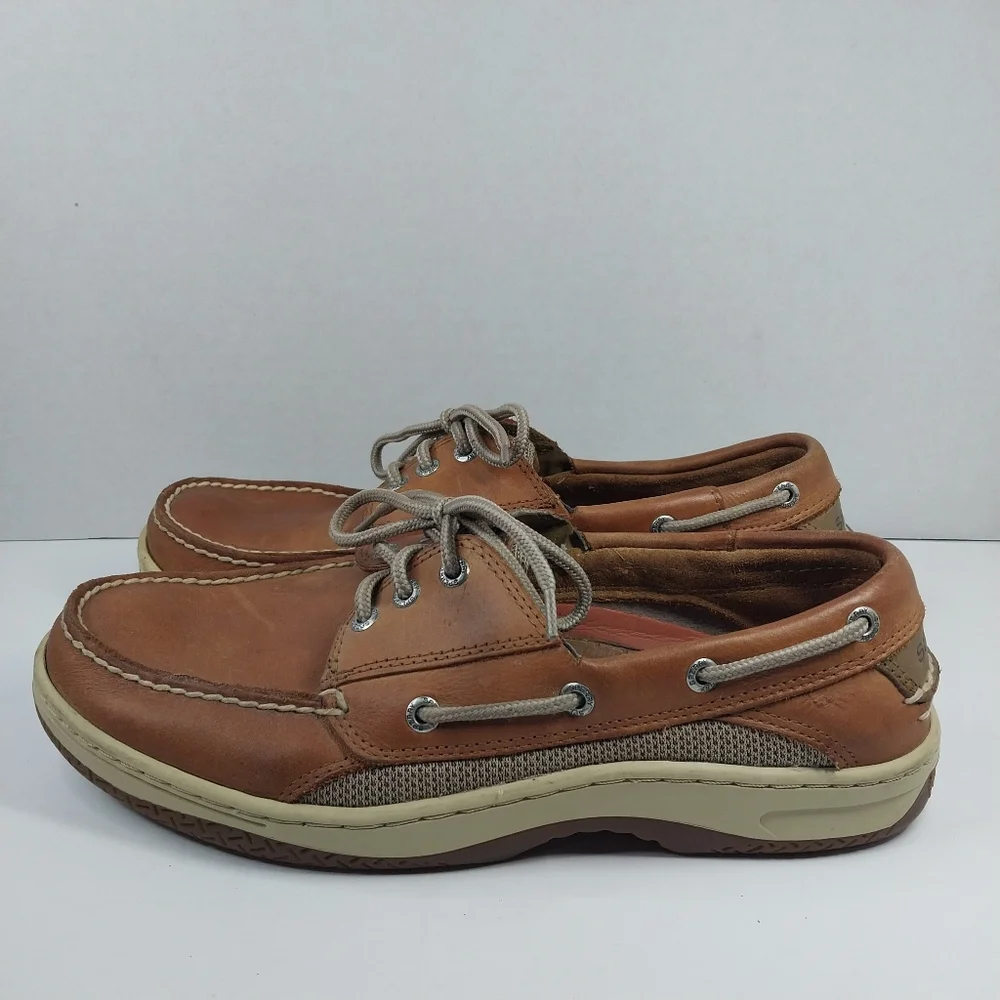 Sperry Top-Sider Billfish Boat Shoes Mens 9.5 Brown Leather 3-Eye Casual Deck